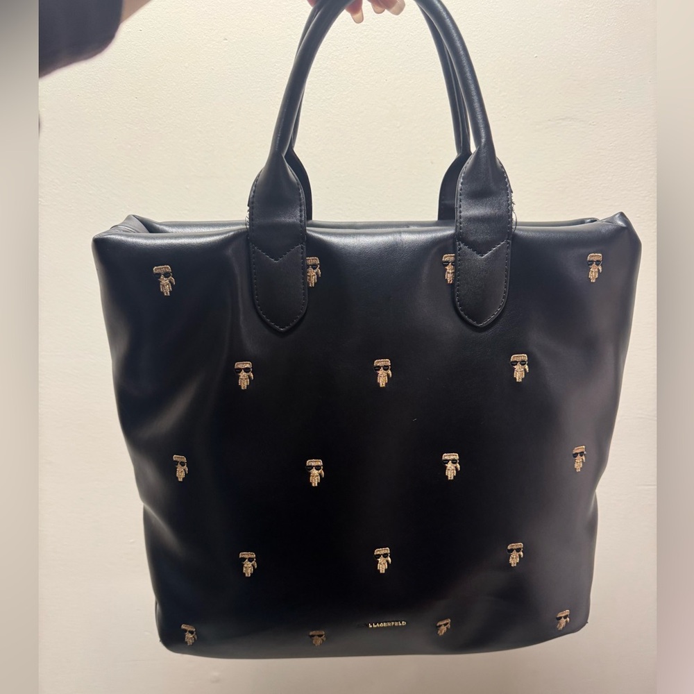 Karl Lagerfeld Black Tote with Gold Details